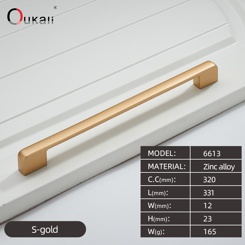 Oukali  New Design Zinc Alloy Pulls 96 128 192mm Home Furniture Hardware Kitchen Cabinet Dresser Drawer Door Pull Handles