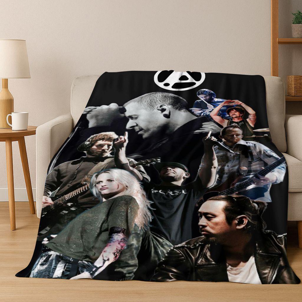 Classic L-Linkin Park Sign Rock Band Art Flannel Blanket,Cozy Soft Throw Blanket for Home Bedroom Bed Sofa Picnic Cover Gift Kid