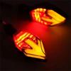 2PCS Indicators Flowing Turn Signal 2PCS Universal Motorcycle LED Flashing Turn Signal 12V Indicator Blinker Lamp (Color : Red)
