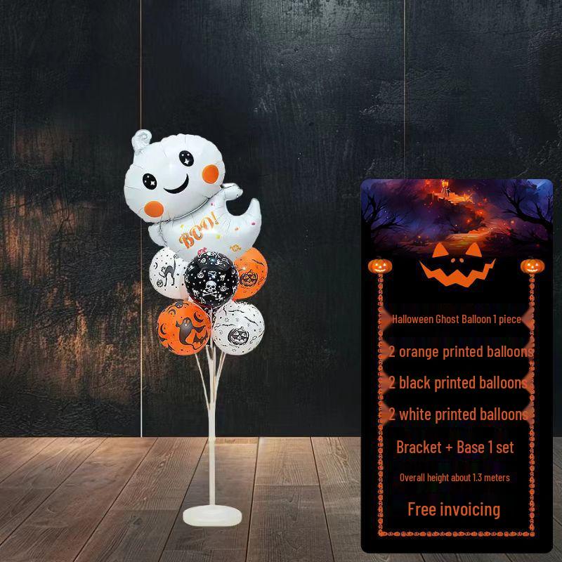 Halloween Pumpkin Skeleton Balloon Columns for Party and Event Decoration
