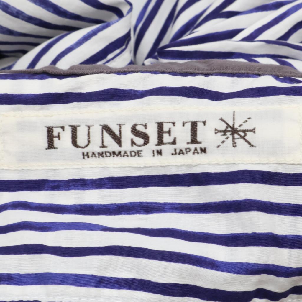 FUNSET OF ART Gestreiftes Muster Farbwechsel Hemd Tops M blau/weiß Gebraucht