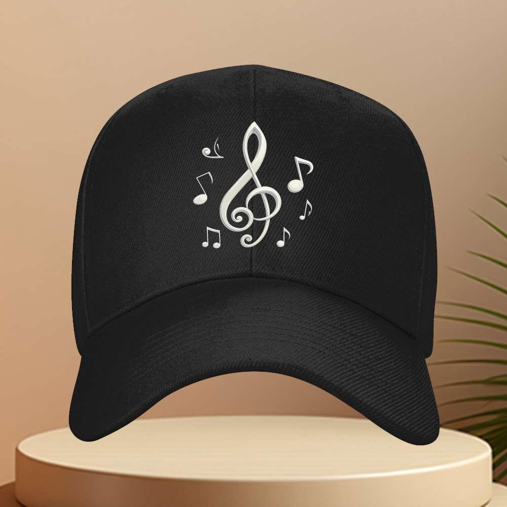 Musical Note Baseball Cap Adjustable Unisex Outdoor Sports Travel Cap Solid Color Rhythmic Baseball Hat