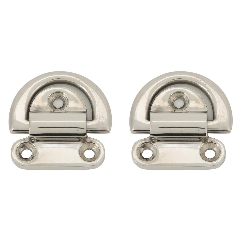 Stainless Steel Marine Folding Pad Eye Cleat Heavy Duty D Ring Tie Down 60x58mm for Boat Yacht