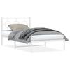 Metal Bed Frame with Headboard White 100 x 190 cm