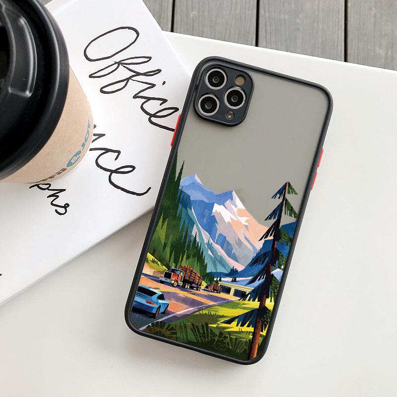 Hand Painted Phone Case For iphone X XS XR Scenery Shockproof Cases For iPhone 15 14 12 13 11 pro MAX Mini 7 8 Plus SE2 Cover