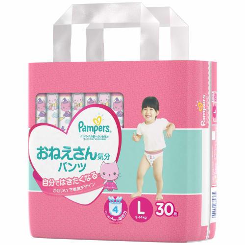 

[Трусики размера L] Подгузники Pampers, лучшее для вашей кожи, почувствуйте себя старшей сестрой (9~14 кг), 30 штук