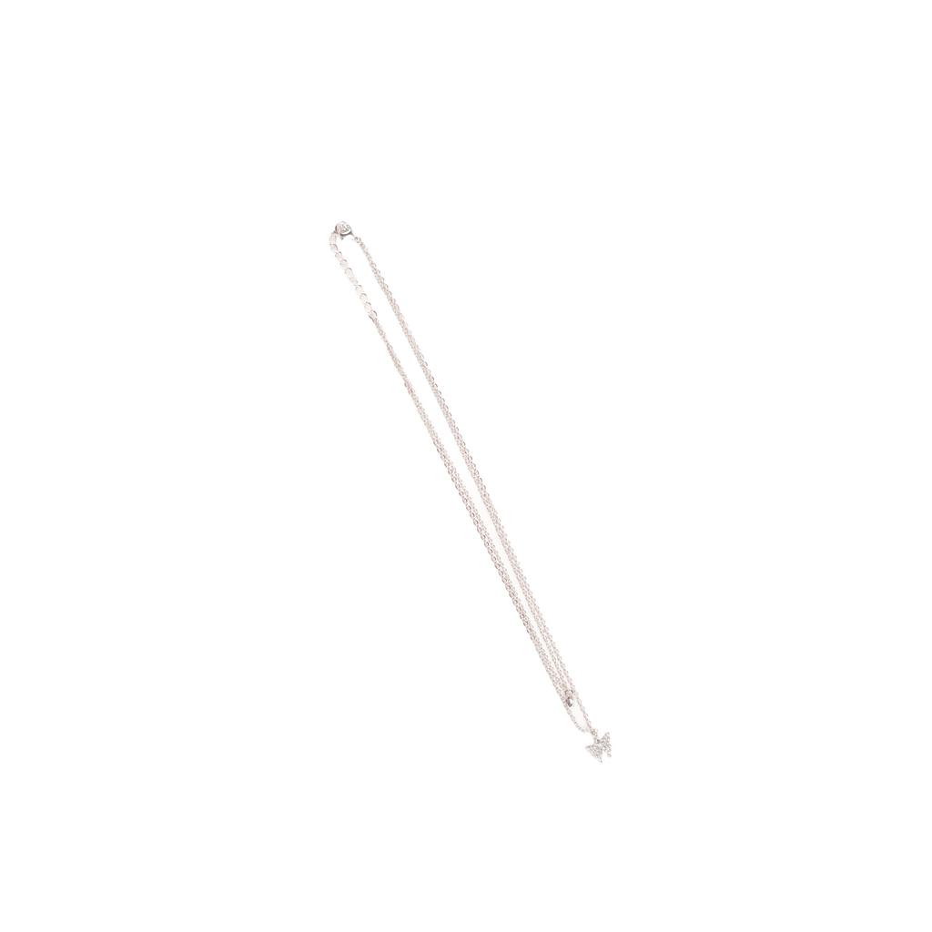 Silver Female Necklace Double Layer Safe Decorative No Fade Beautiful Women Alloy Necklace