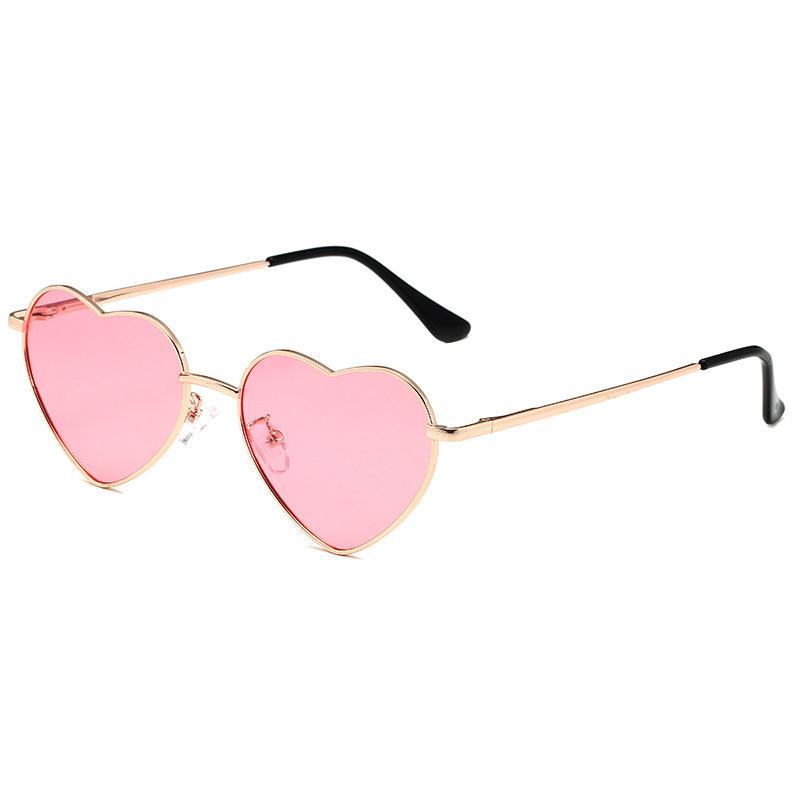 Fashion Women's Metal Heart Shaped Sunglasses Gradient Outdoor Goggles Female Eyewear UV400 Shades Metal Women Girls Sunglasses