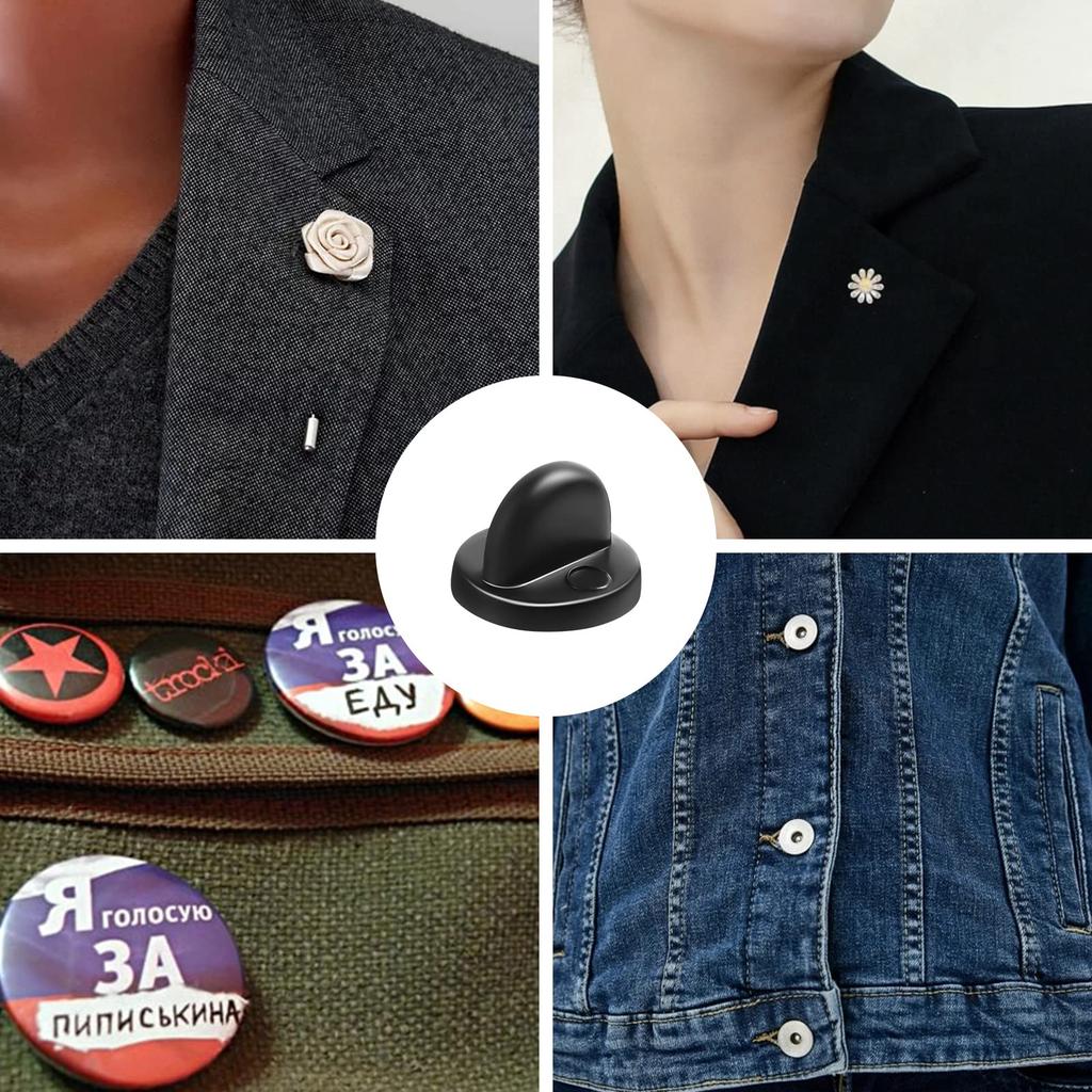 150Pcs Rubber Pin Backs Locking With Storage Case Keepers for Brooch Tie Hat Badge