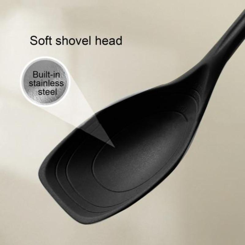 Large Silicone Cooking Spoon Spatula Kit Non-Stick Slotted Solid Spoon Set Hanging Hole Design