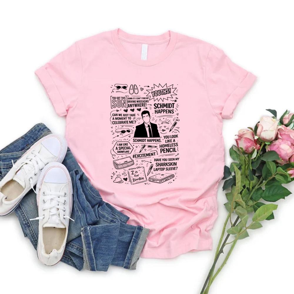 Schmidt Quotes T-Shirt Funny New Girl TV Show Tee Women Short Sleeve Tshirts Anniversary Tee for Fan Casual Women Clothing