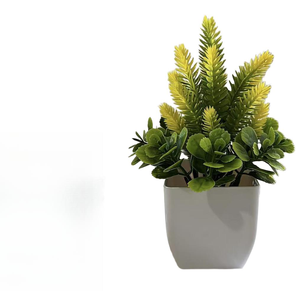 

Square-Shaped Plastic Pot Artificial Lavender Bonsai for Living Room Bedroom Kitchen Bathroom and Balcony Decor жовтий