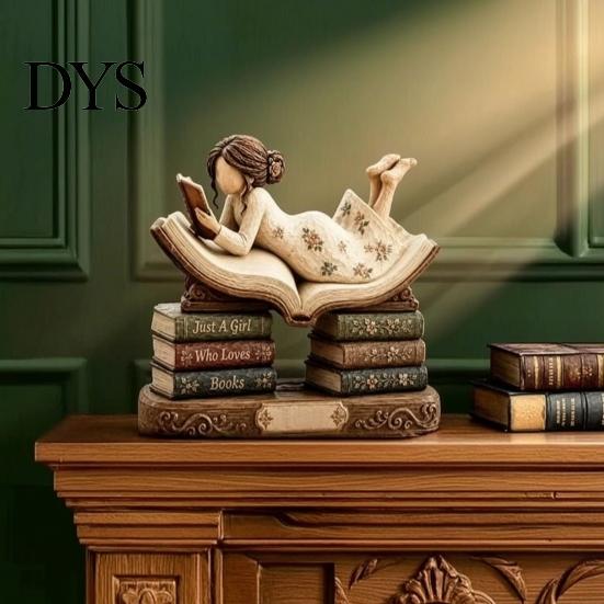 Graduation Gifts for Students Wooden Reading Figurine Ornament, 2D Flat Decorative Signs Book Lovers, Birthday Presents Librarians Literary Decoration