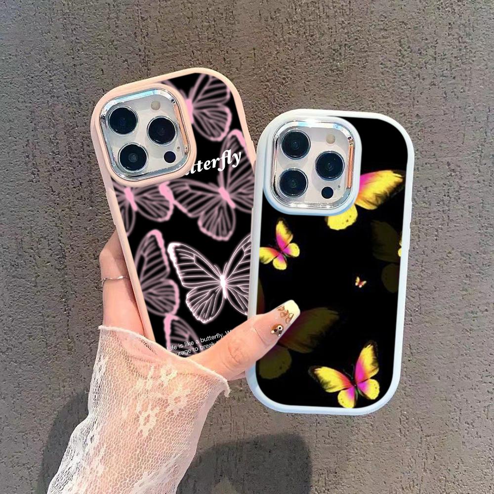 LZ4 Butterfly art design Soft Phone Case for Samsung S24 Ultra S23 Plus S21 FE A16 A54 A52 A06 Infinix Hot 40 30i Lens Protection Shockproof Cover