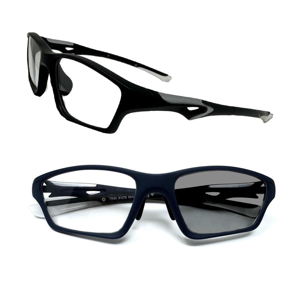 REONAS Sports Glasses, Photochromic, Color-Changing, Blue Light Blocking, Transforms Into Sunglasses for PC Work and Outdoors, Lightweight, UV400