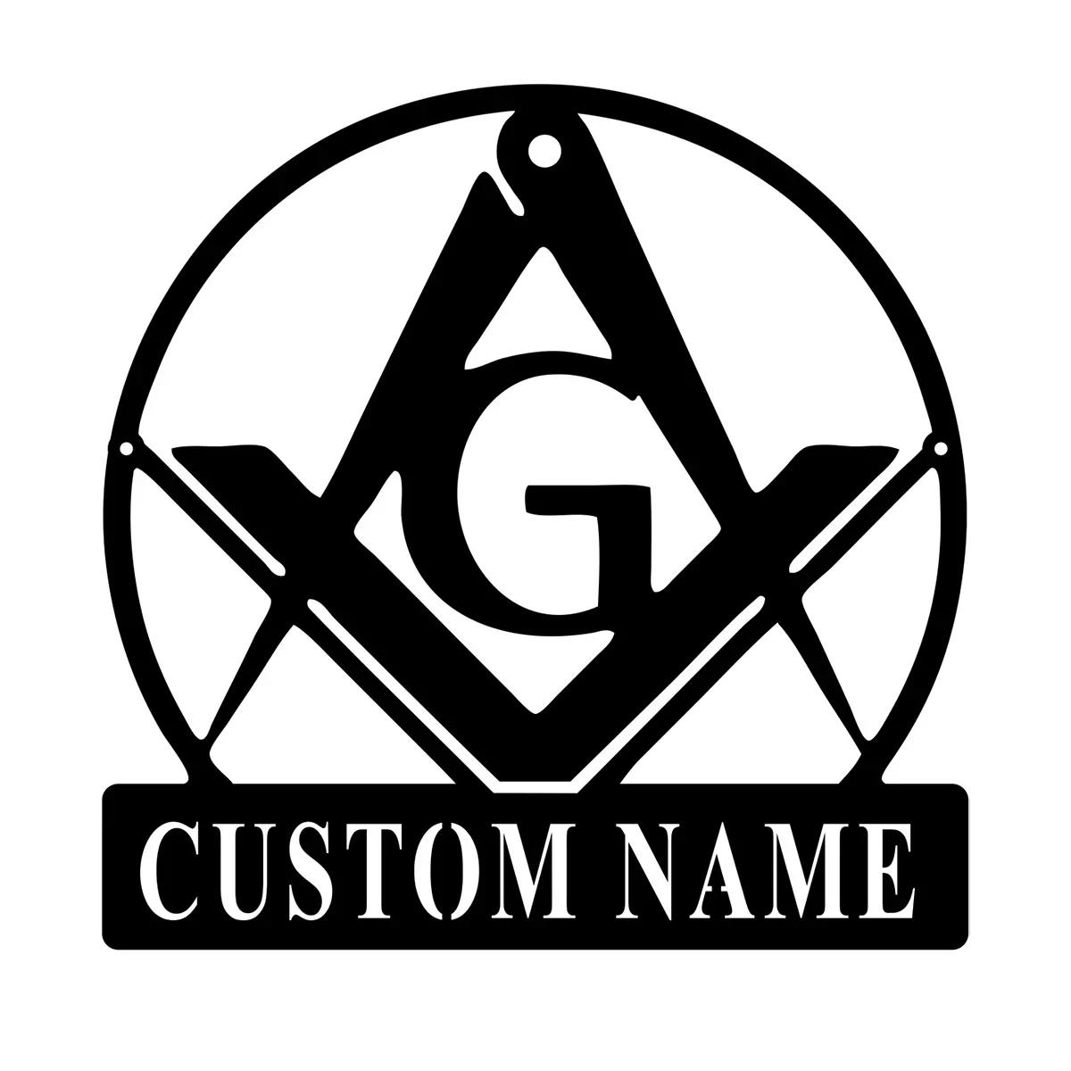 

Metal Wall Art Laser Cut Mason Sign Lodge Decor Masonic Home Bedroom
