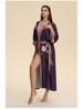 Yaoting Satin Plus Size Women's Long Sleeve Pajamas and Bathrobe Set - Spring/Fall Collection WP5021