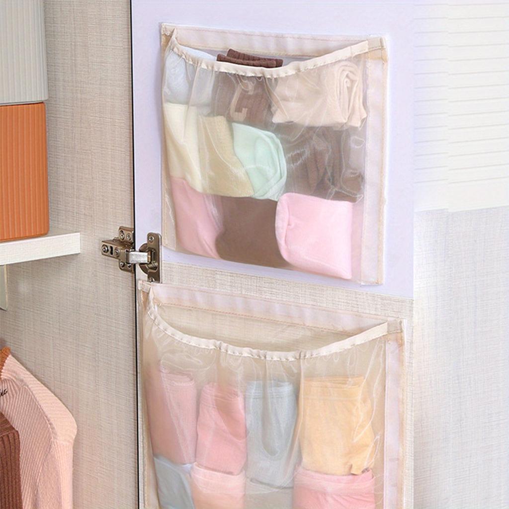 Space-Saving Closet Organizer No-Drill Closet Organizer Hanging Bags For Door/Wall Mounted Storage for Underwear, Socks, Accessories