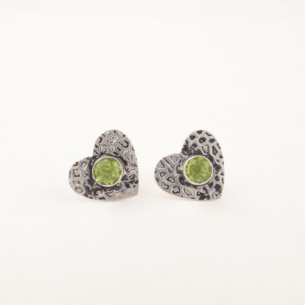 Peridot Gemstone 925 Sterling Silver Mother Gift Stud Post August Birth Earrings EE-143-8
