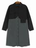 XITAO Full Sleeve Patchwork Single Breasted Dress GJ1076