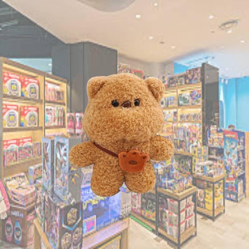 Adorable Mini Bear Rabbit Plush Keychain Pendant Soft Short Plush Animal Toy