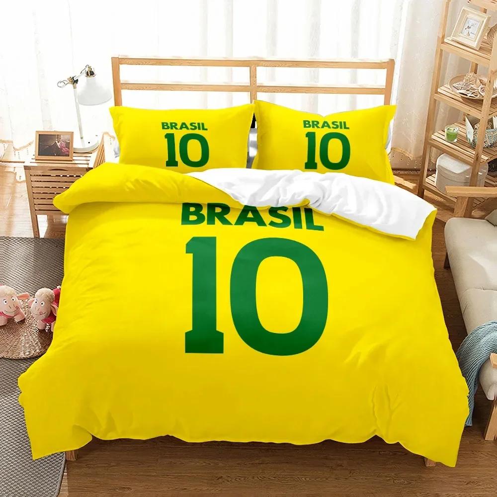 

National Soccer Team Core Player Number Comfortable Duvet Cover Pillowcase Bedding Set Children Bedroom Decoration Home Textile 70x133cm