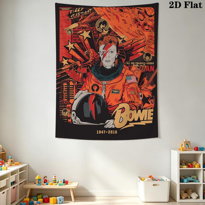 David Bowie Wall Tapestry Artistic Homage Tapestry Wallmounted Background Cloth Wall Covering Decoration Atmospheric Background Cloth Home Decor