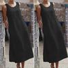2023 Frühling/Sommer Übergröße Damen Baumwolle Leinen Ärmelloses Kleid - Locker, Schlankmachend, Bestseller