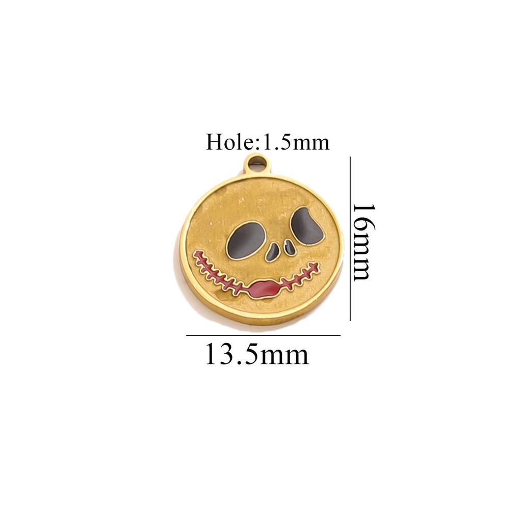 Yori 5Pcs Halloween Pumpkin Lantern Little Ghost Funny Cartoon Cute Pendant DIY Stainless Steel Accessories Jewelry Pendant
