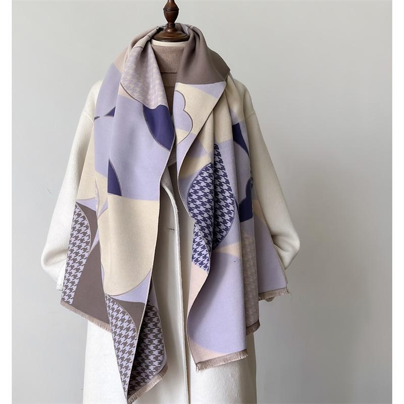 Luxury Winter Scarf Women Cashmere Warm Pashmina Brand Foulard Female Shawls Wraps Thick Soft Bufanda Poncho Scarves Stole