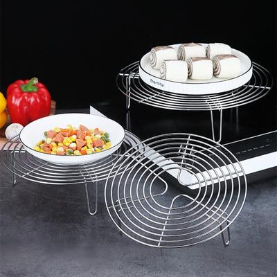Stainless Steel High Foot Steamer Rack for Dumplings Round Rice Cooker Pot Trivet Steaming Tray Cooling Holder Kitchen Utensils