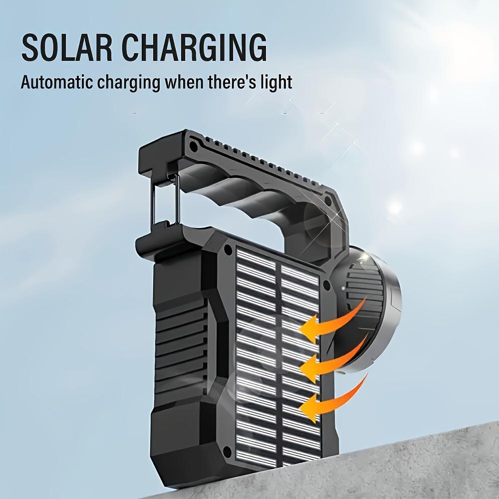 Multi Functional LED Solar Camping Light, Rechargeable Searchlight,can Be Hung,with Side Lights,suitable for Outdoor Hiking and Camping,power Outage