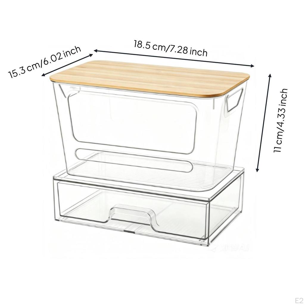 Transparent Clear Storage Box | SpaceSaving Design, with Lid, for Vanity