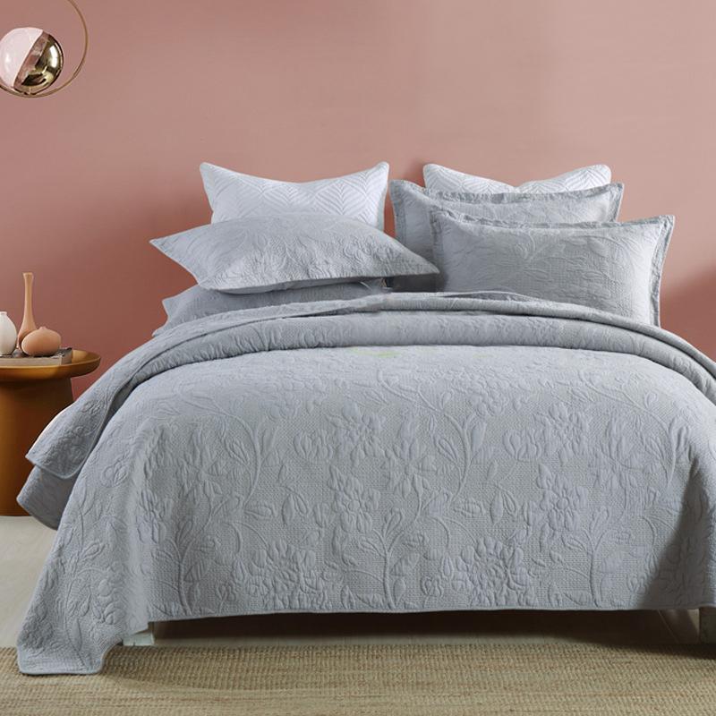 Rungrape Solid Quilted Cotton Bedspread On The Bed Double Queen King Size Bed Cover Quilts Bed Linen Summer Bed Spread Clothes
