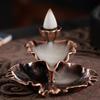 Incense Burner Imitation Lotus Leaf Hand-carved Incense Waterfall Eye-catching Aromatherapy Ornament
