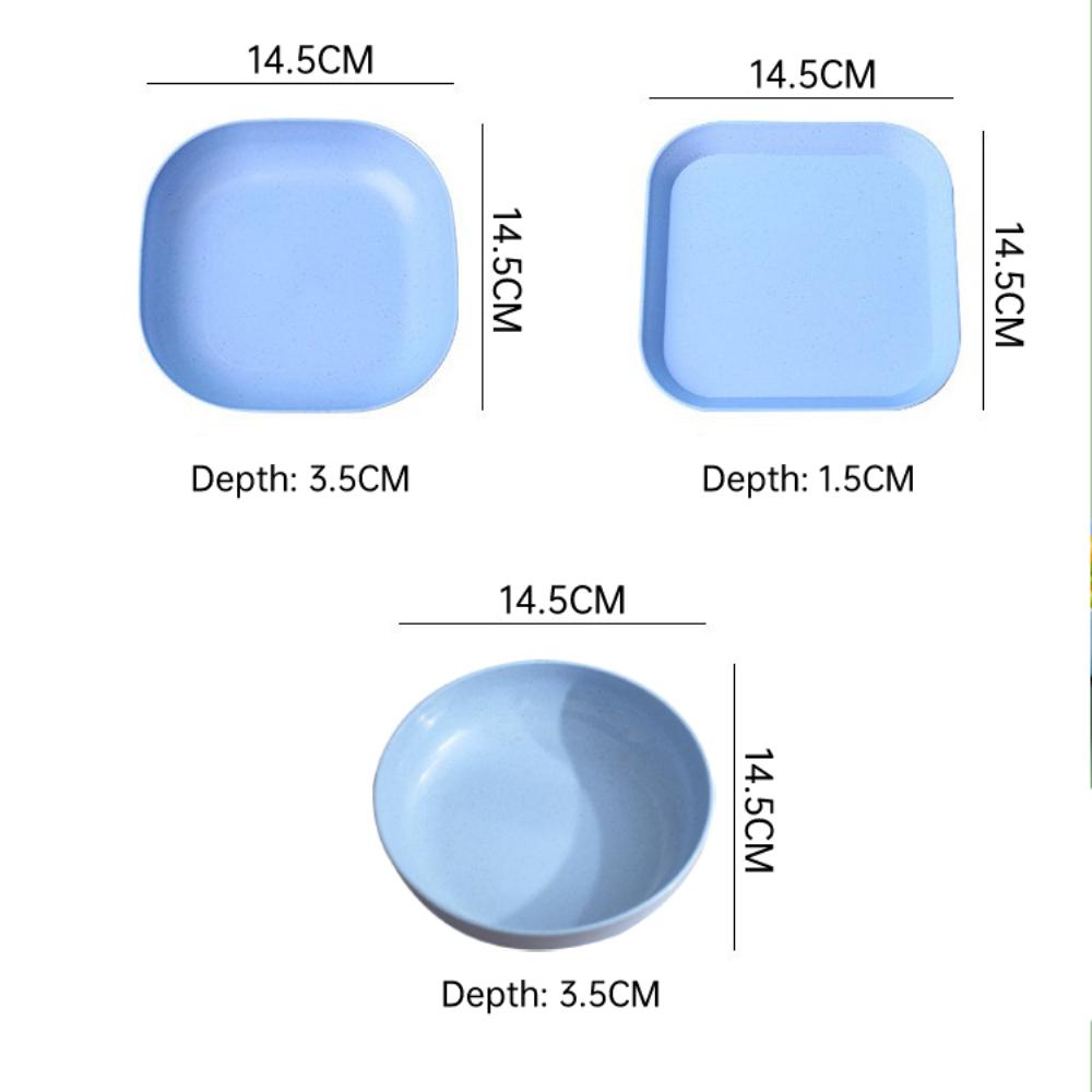 Wheat Straw Tableware Spit Bone Dish Household Plastic Dessert Dishes Dining Garbage Dish Sauce Dish Small Square Plate