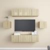 Vidaxl 6-Cz. TV-Schrank-Set, Sonoma-Eiche, Spanplatte