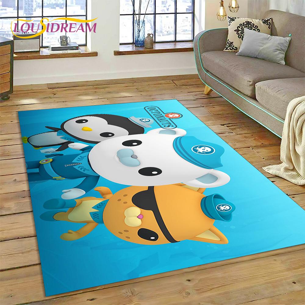 3D kreslený koberec The Octonauts Barnacles, Koberec do obývacího pokoje, ložnice, k pohovce, rohožka, Dekorace, Dětská protiskluzová podlahová rohož