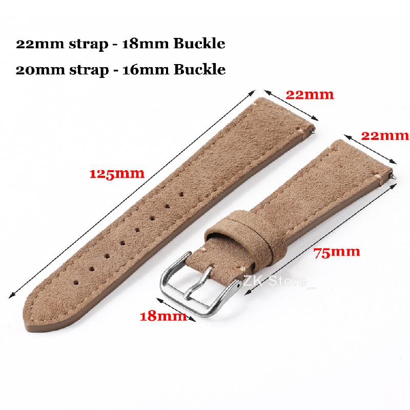 20mm 22mm Vintage Wildleder Uhrenarmband Rindsleder Naht Armband Sport Schnellverschluss Herren Damen Uhrenarmband Ersatz