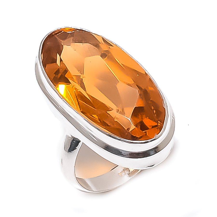 Natural Morganite Gemstone Handmade 925 Sterling Silver Jewelry Ring Size 5 o9w58