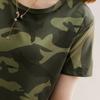 Women Summer Casual Round Neck Camouflage Print Short Sleeves Pullover T-Shirt