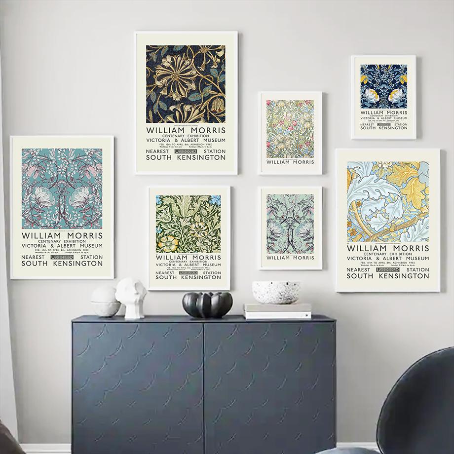 William Morris Flower Abstract Exhibition Nordic Posters And Prints Wall Art Canvas Painting Pictures For Living Room Decoration