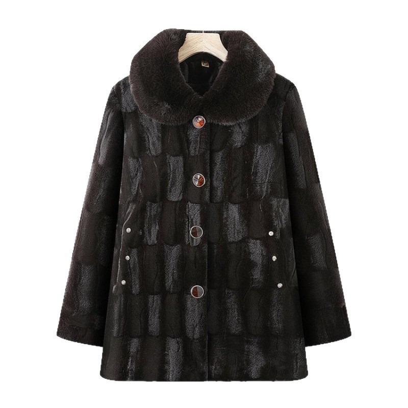 Winter velvet jacket imitation fur coat women's mink cotton-padded jacket to keep warm