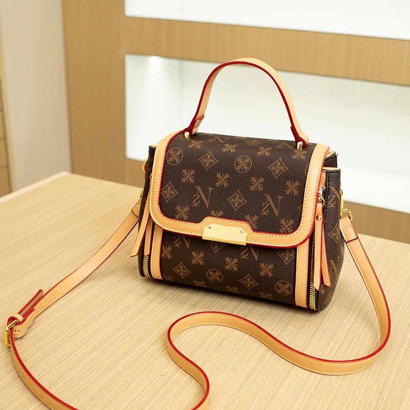 Fashion Retro Printed Handbag Classic Printed Women's Bag Mobile Phone Change Printed Bag One Shoulder Crossbody Multi-purpose