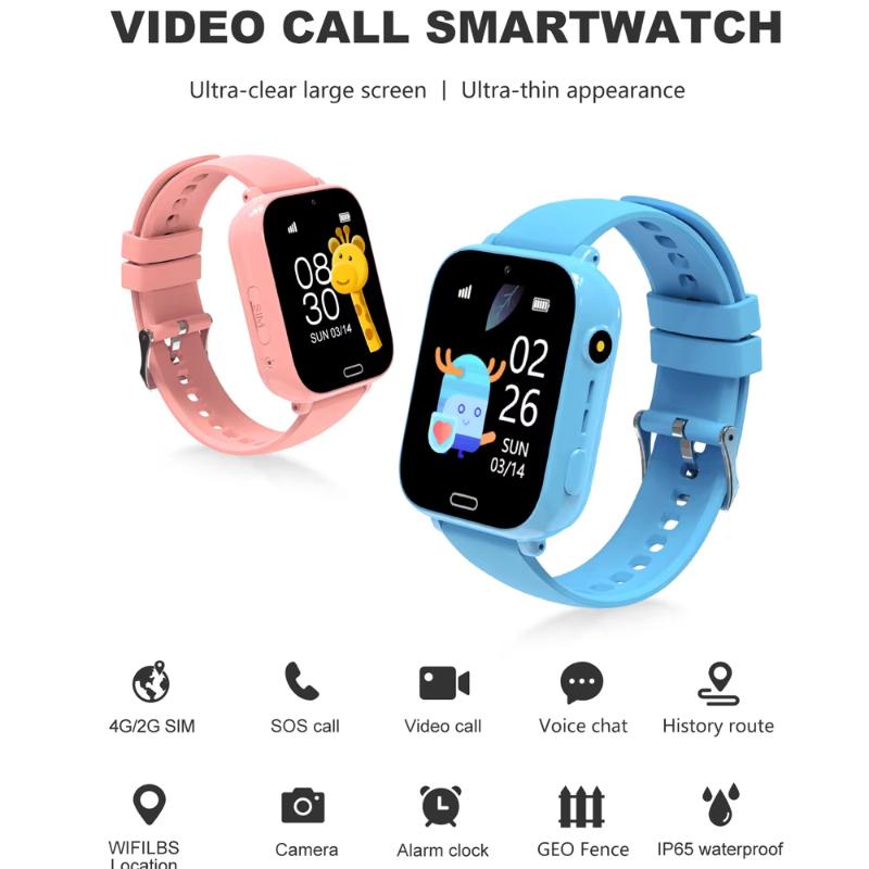 2025 New Smart Watch Kids 4G Phone WIFI LBS Tracker Location Games Video Call Alarm Clock Children Smartwatch Camera Boys Girls Gift