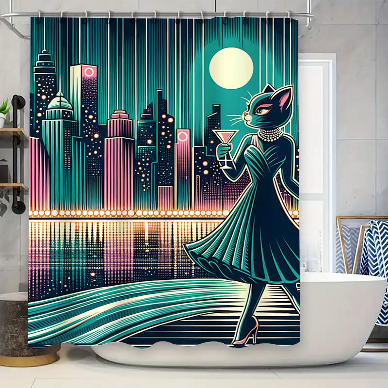 

Luxury Marble Pattern Shower Curtain Waterproof Bathroom Decor, 180x240cm, Peach Pink Color Perfect Fit for Your Modern Home 90x180cm