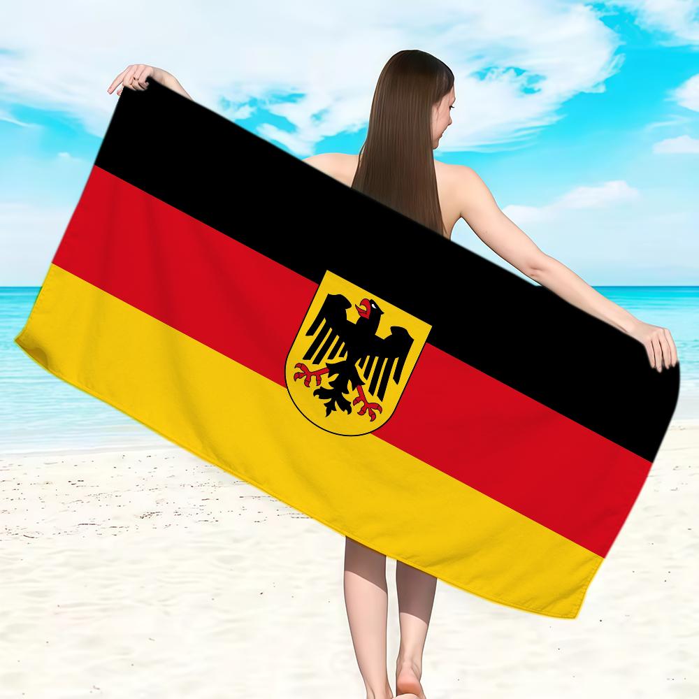 Flag Germany Towel Soft Lightweight Anti-Sand Large Beach Towel Quick-Drying Bath Sports Family