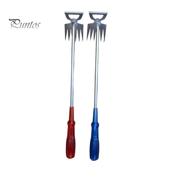 Weed Puller Tool 6 Teeth Steel Forged Hand Weeder 2-in-1 Manual Weed Remover Uprooting Tool for Backyard Farm Vegetable Gardening