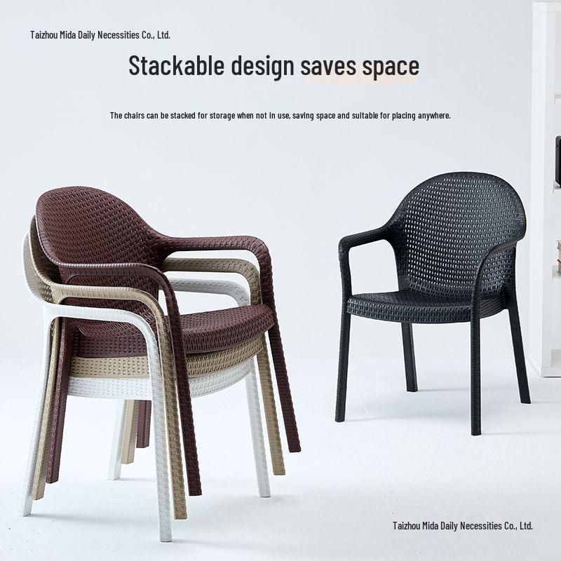 Waterproof Outdoor Rattan-Style Garden Chair with Backrest