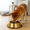 Large Capacity Pet Feeding Bowl Gold Plated Stainless Steel Dog Drinking Basin Metal Anti Slip Dog Food Basin For Dogs Cats